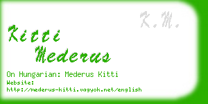 kitti mederus business card